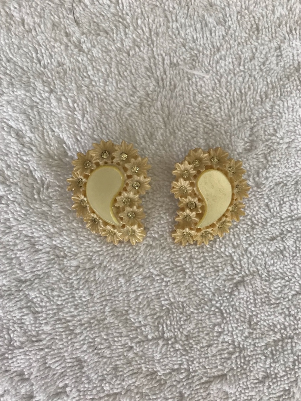 Gold Floral Teardrop Statement Earrings - Elegant Women Jewelry